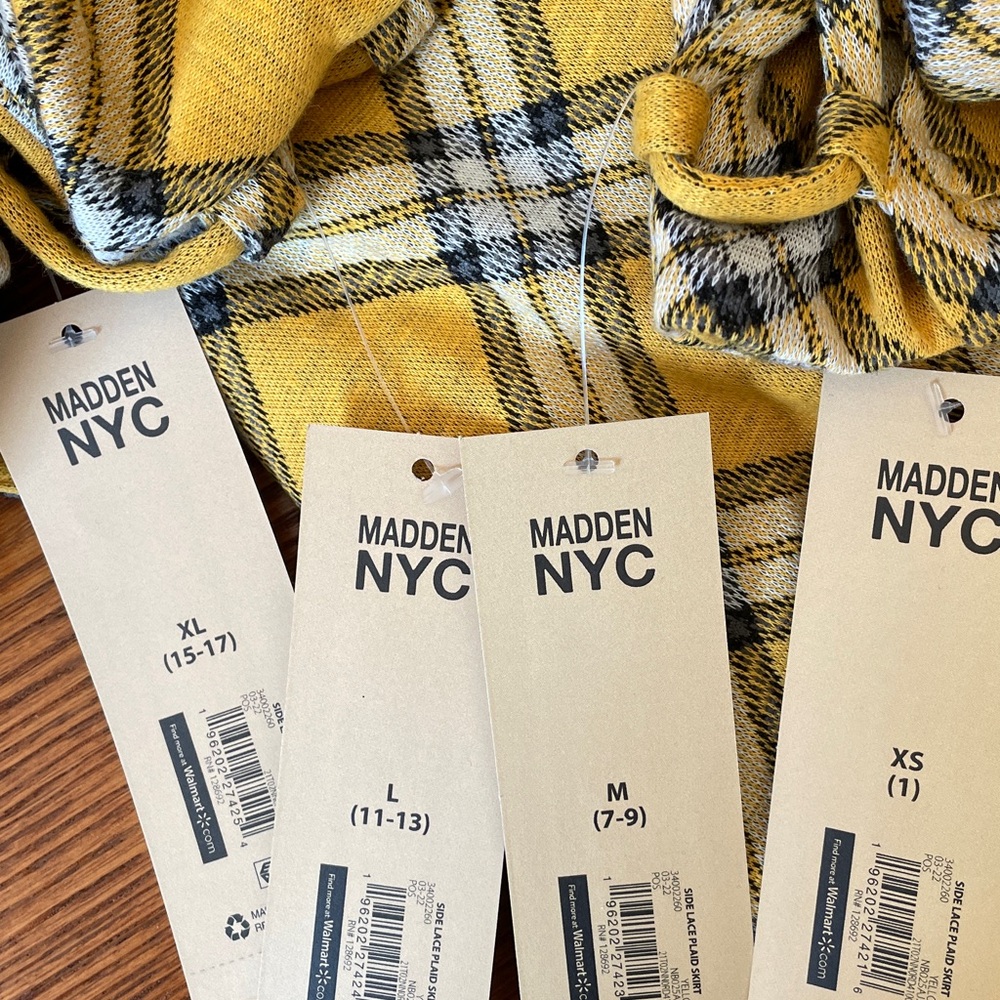 Madden NYC Side Lace Yellow Plaid Mini Skirt Preppy Y2K Academia‎ School Girl - Picture 16 of 16
